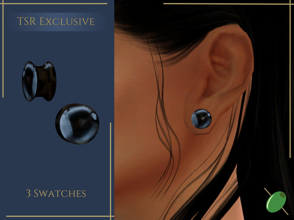 Sims 4 — Val Ear Stretchers by Pitted0live — Plug style solid ear stretchers