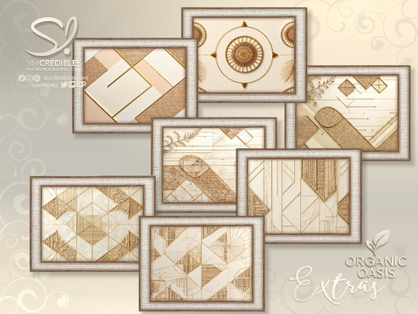 Sims 4 — Organic Oasis Extras Framed Natural Fiber Art - Painting by SIMcredible! — Do you know when by