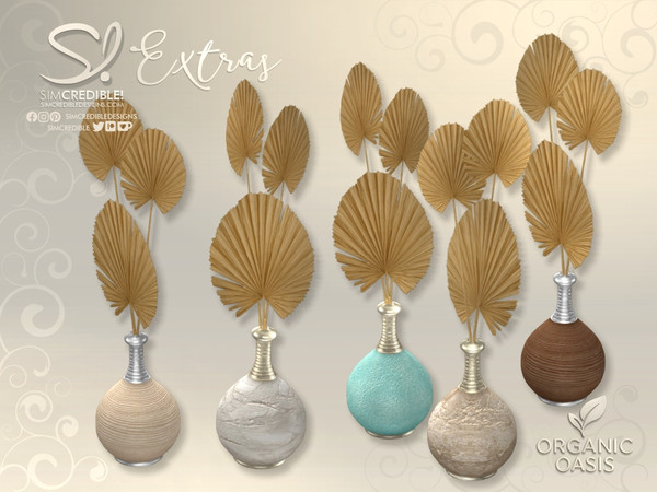 Sims 4 — Organic Oasis Dried Palm Leaves Vase by SIMcredible! — Do you know when by SIMcredibledesigns.com