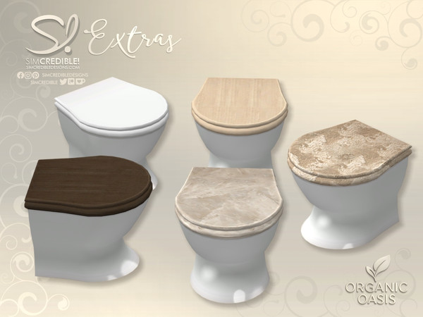 Sims 4 — Organic Oasis Toilet Closed Lid by SIMcredible! — Do you know when by SIMcredibledesigns.com