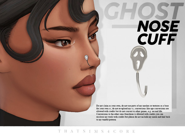 Sims 4 — nose cuff jewellery - ghost by thatsims4core — items have 16 swatches each and a right and a left version, hq