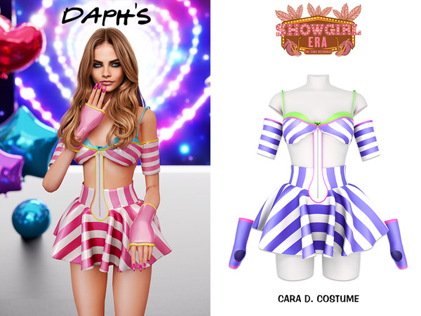 Sims 4 — SHOWGIRL ERA - PATREON - Cara D. Costume by Daph's — 8 Swatches