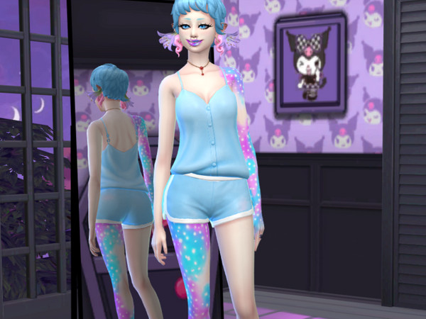 Sims 4 — Messy Pjs Pants.package by PastelHeartKittens — a cute small 2 swatches pastel sleep wear