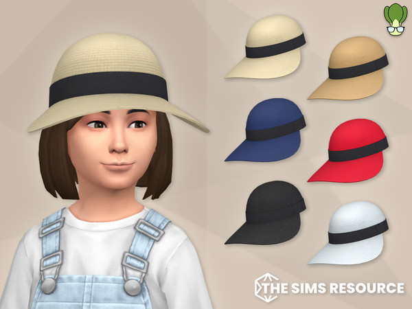 Sims 4 — Straw Sun Cap - Child by kapakijo — Wide brim straw sun cap available in 6 colors.