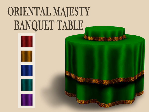 Sims 4 — Oriental Majesty Banquet Table by RitaDen — Inspired by the splendor of sultans feasts, it will add elegance and