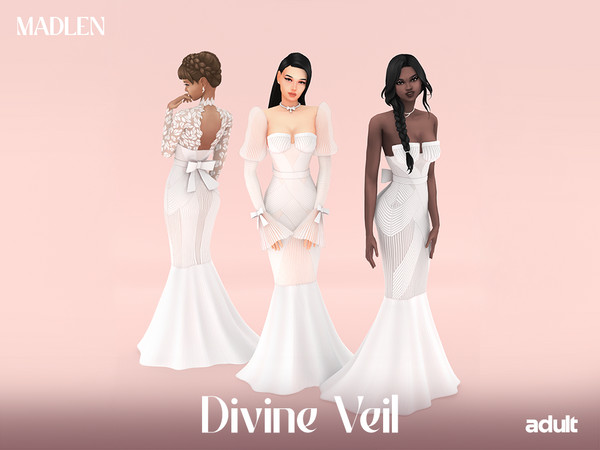 Sims 4 — Divine Veil Dress 3(no sleeves, lace).package by Madlen — Discover bridal elegance redefined!