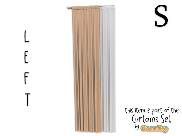 Sims 4 — Comiko Curtain Metal S Left by Comiko — Part 3 - Curtains Set is base game compatible and consist of 7 items -