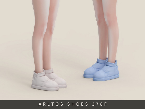 Sims 4 — Suede puffer boots Female by Arltos — 12 colors.