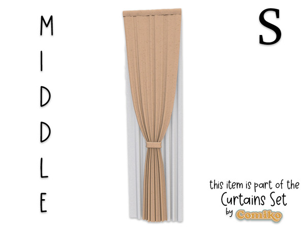 Sims 4 — Comiko Curtain Folded Metal S Middle by Comiko — Part 6 - Curtains Set is base game compatible and consist of 7