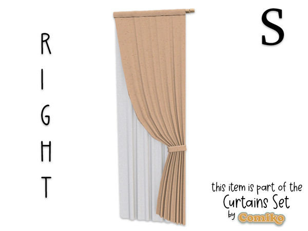 Sims 4 — Comiko Curtain Folded Metal S Right by Comiko — Part 6 - Curtains Set is base game compatible and consist of 7