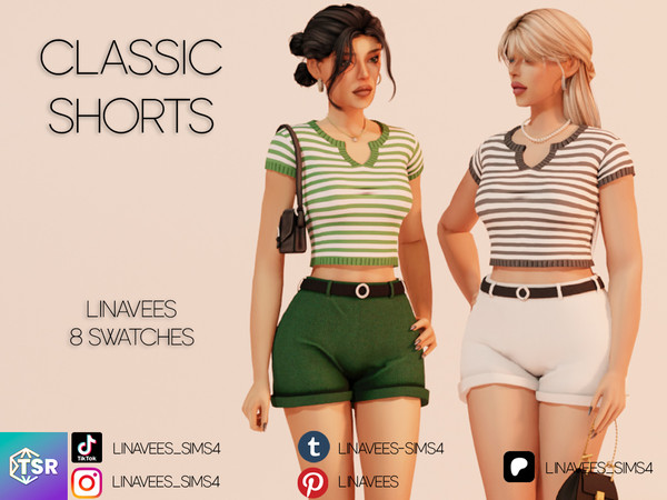 Sims 4 — MAIA - CLASSIC SHORTS by linavees — New Mesh