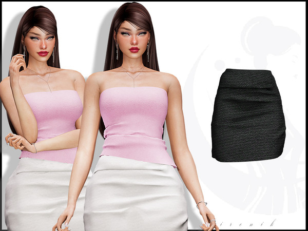 Sims 4 — [Set] Midnight Chic Mini Skirt by _ironik_ — -3 Colors