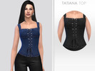 Sims 4 — Tatiana Top by Puresim — Denim top in 2 swatches