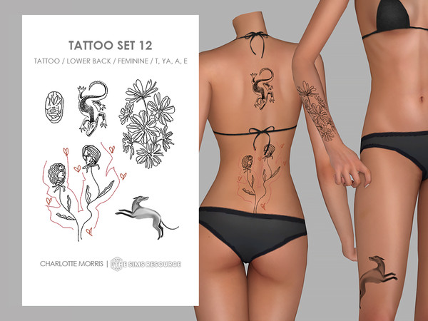 Sims 4 — Tattoo Set 12 by Charlotte_Morris — Skin Details - Tattoos