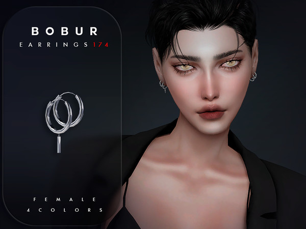 Sims 4 — Hoop Earrings by Bobur2 — Hoop Earrings with Pendant