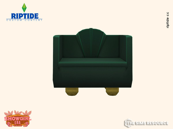 Sims 4 — Riptide CC Deco Living Lounge Sofa for One by Riptidecc — Bring the dazzling spirit of the 1920s into your Sims