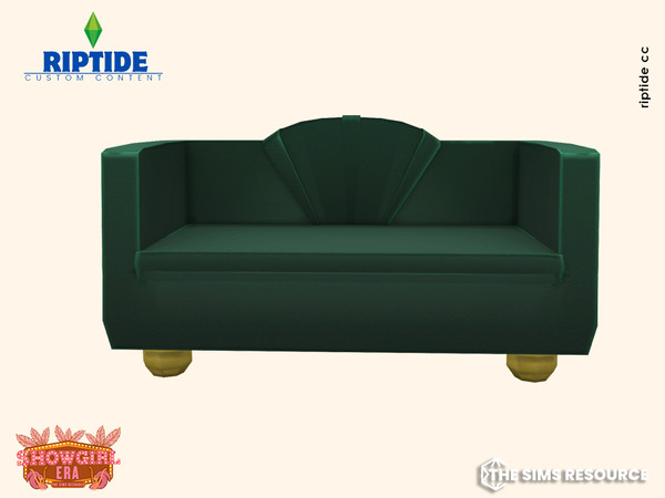 Sims 4 — Riptide CC Deco Living Lounge Sofa for Two by Riptidecc — Bring the dazzling spirit of the 1920s into your Sims