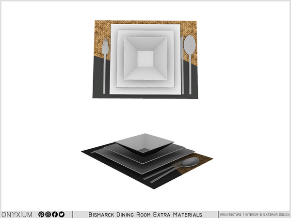Sims 3 — Bismarck Placemat With Fork, Knife, Spoon And Plates by Onyxium — Onyxium@TSR Design Workshop Dining Room