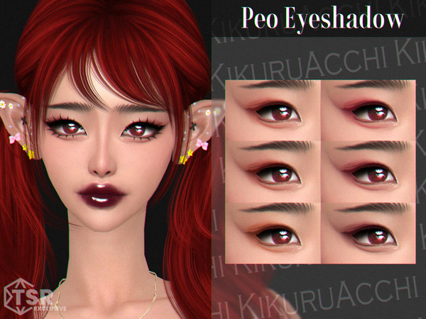 Sims 4 — Peo Eyeshadow by Kikuruacchi — - It is suitable for Female and Male. ( Teen to Elder ) - 6 swatches - HQ