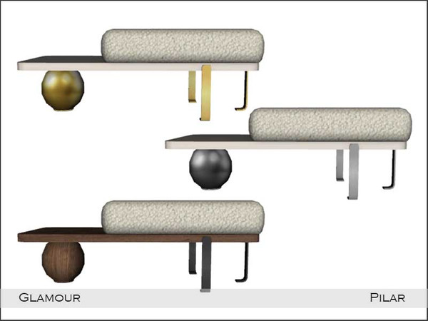 Sims 4 — Pilar Glamour LivingChair by Pilar — A small, elegant corner in two colors, gold and silver