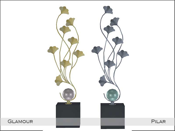 Sims 4 — Pilar Glamour Sculpture2 by Pilar — A small, elegant corner in two colors, gold and silver