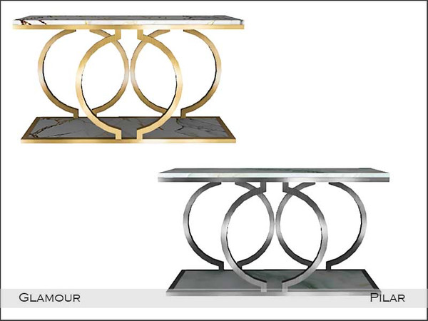 Sims 4 — Pilar Glamour Sideboard by Pilar — A small, elegant corner in two colors, gold and silver