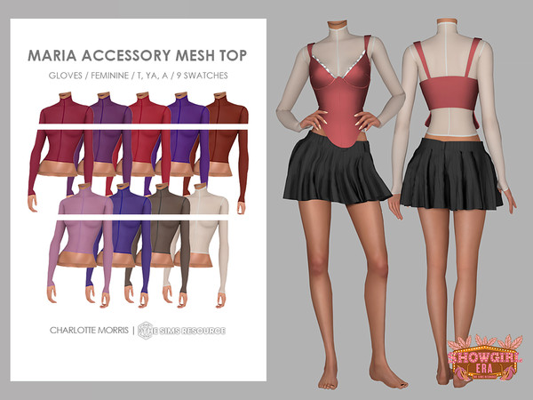Sims 4 — Miranda Accessory Mesh Top by Charlotte_Morris — 9 swatches