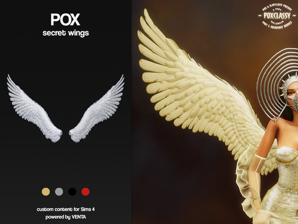 Sims 4 — POX - HB Secret Wings by VentaStudio — Karlie Heavenly Dress