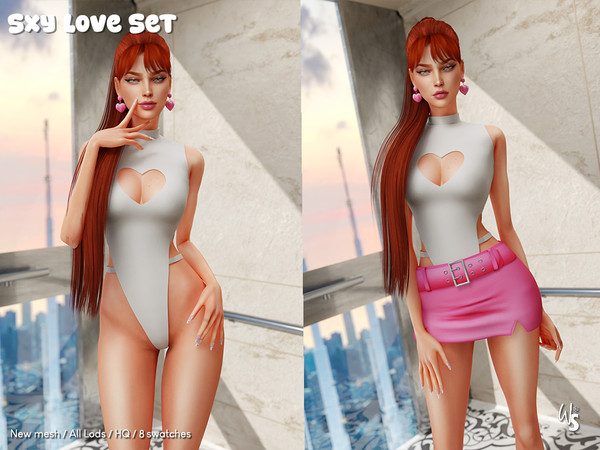 Sims 4 — (Wisteria) SxyLove_Bodysuit.package by WisteriaSims — Elevate your wardrobe with this sexy outfit. Available in