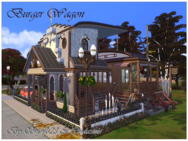 Sims 4 — Burger Wagon by srgmls23 — A beautiful old train station, transformed into a burguer joint.