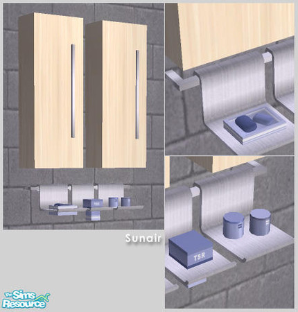 Sims 2 — Sunair T262 GCW Cabinet by Sunair — Sunair T262 GCW Cabinet (lightwood) of GCW Bathroom A - Mesh set. The