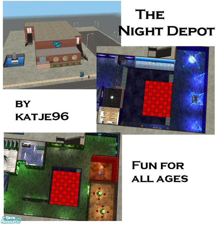 Sims 2 — The Night Depot by katje96 — A trendy new night club. There's dining, a large dance floor, a fascinating HUGE
