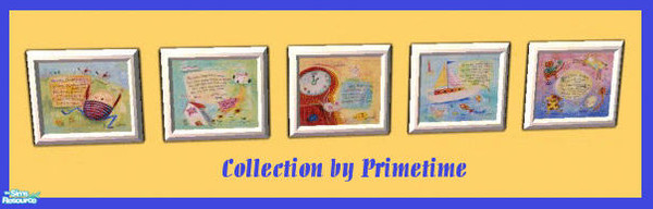 Sims 2 — Primetime's Nursery Rhyme Prints by Primetime024 — This set contains prints of 5 classic nursery rhymes. They