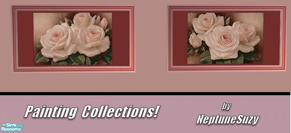 Sims 2 — NSC Painting Set43 by Neptunesuzy — Your Sims will Love these Mauve Pink Rose Paintings! Enjoy!