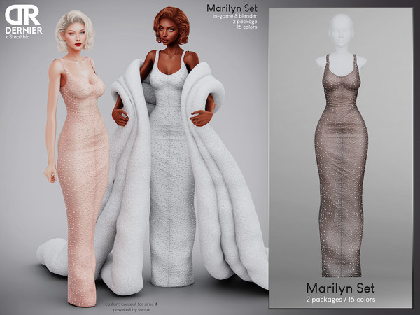 Sims 4 — DERNIER - Marilyn Gown by VentaStudio — Marilyn Gown