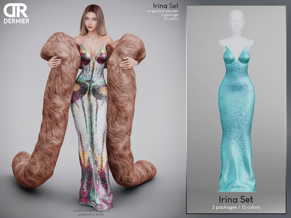 Sims 4 — DERNIER - Irina Gown by VentaStudio — Irina Gown
