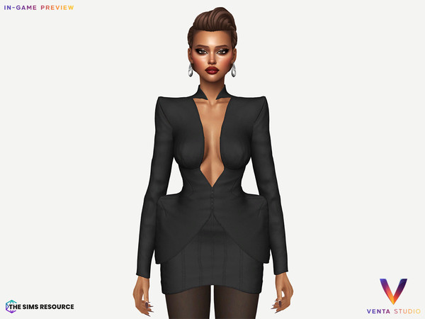 Sims 4 — DERNIER - Thalia Skirt by VentaStudio — Thalia Jacket