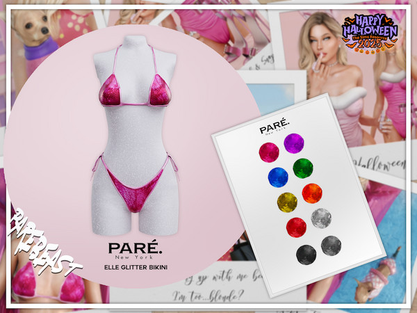 Sims 4 — PARE - Legally PARE Elle Glitter Bikini by VentaStudio — Woods Tight Mini Dress