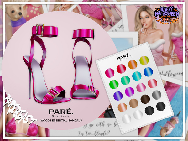 Sims 4 — PARE - Legally PARE Woods Essential Sandals (CAS) by VentaStudio — Woods Tight Mini Dress