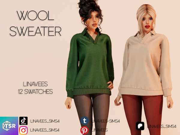 Sims 4 — BIANCA - WOOL SWEATER by linavees — New Mesh