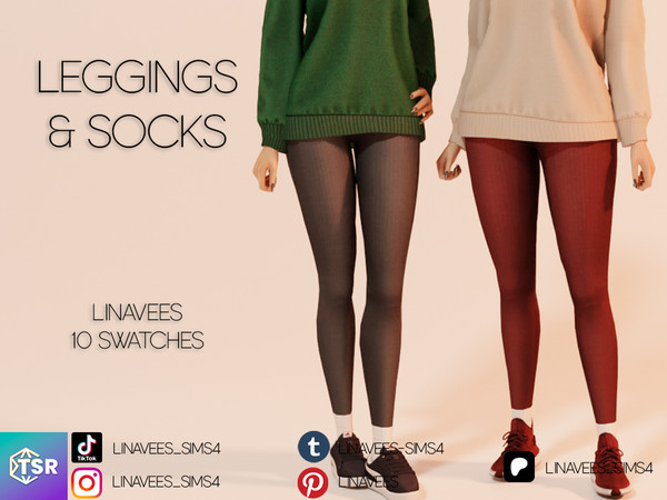 Sims 4 — BIANCA - LEGGINGS & SOCKS by linavees — New Mesh