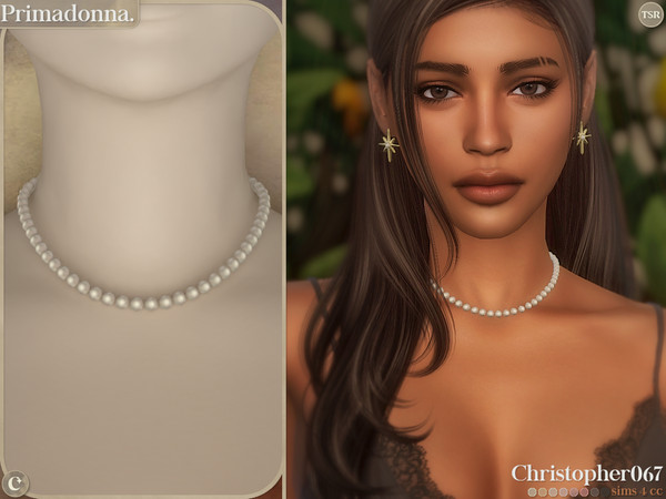 Sims 4 — Primadonna Necklace - Pearl Bead Necklace by christopher0672 — This is a chic and elegant single-strand pearl