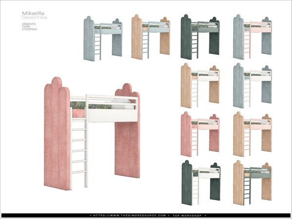 Sims 4 — Mikaella - bed bunk top by Severinka_ — A set of furniture and decor for the design of a children's room.