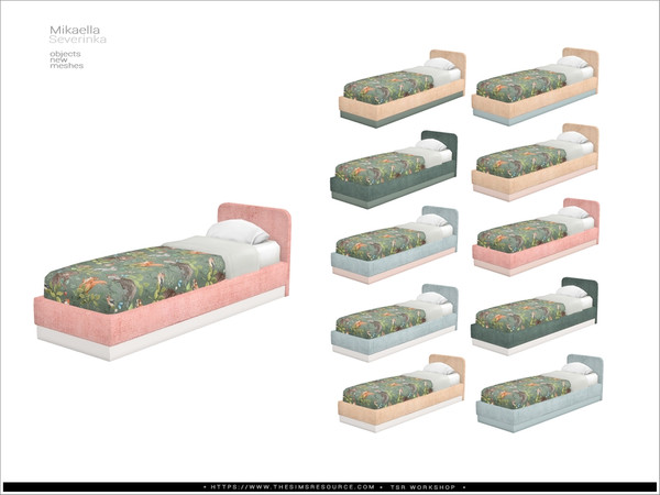 Sims 4 — Mikaella - bed single by Severinka_ — A set of furniture and decor for the design of a children's room.