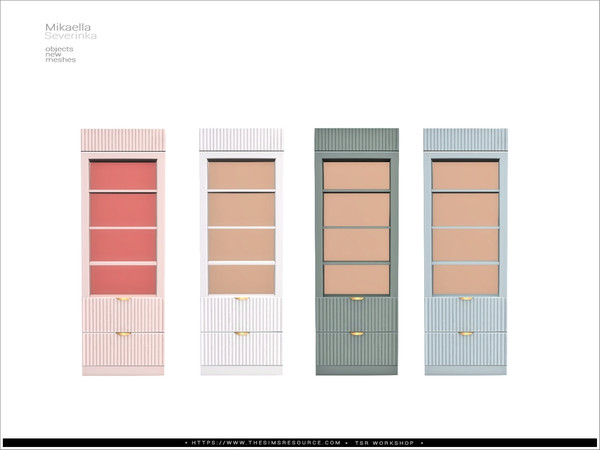 Sims 4 — Mikaella - bookcase by Severinka_ — A set of furniture and decor for the design of a children's room.