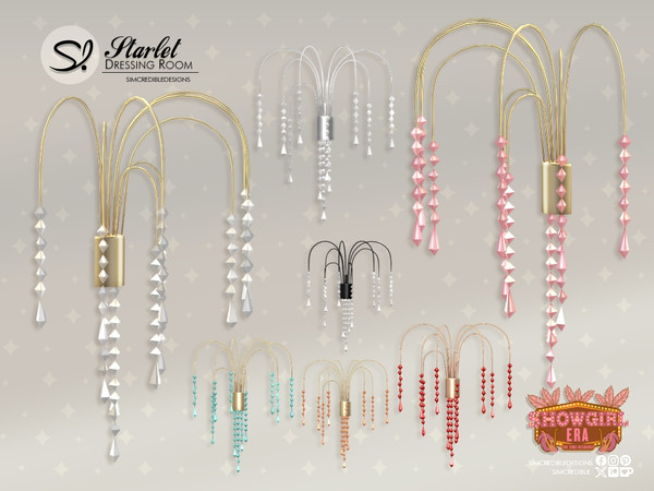 Sims 4 — Starlet Dressing Room Sconce by SIMcredible! — It's showtime! Let this vintage charm embrace the atmosphere and