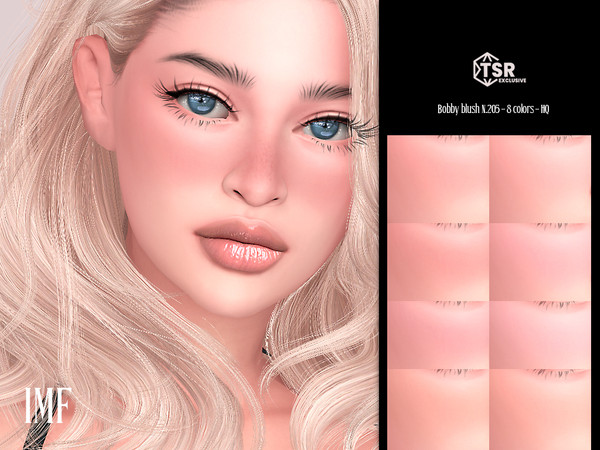 Sims 4 — IMF Bobby Blush N.205 by IzzieMcFire — Bobby Blush N.205 contains 8 colors in hq texture.