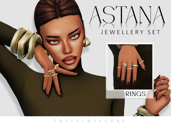 Sims 4 — astana jewellery set - rings by thatsims4core — includes left and right hand rings, 7 swatches each, bg