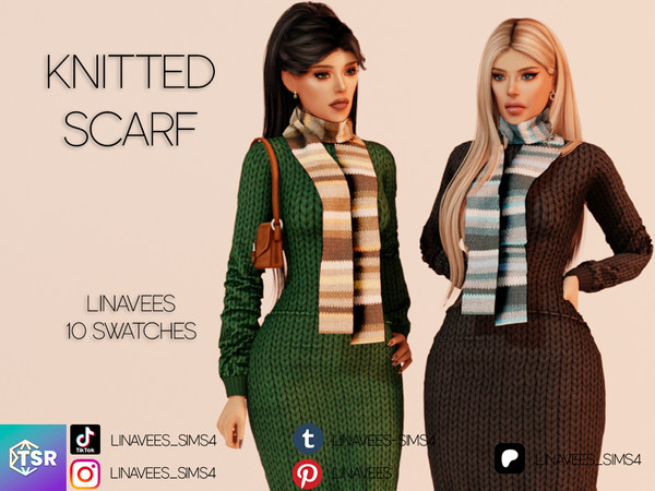 Sims 4 — ALISON - KNITTED SCARF by linavees — New Mesh