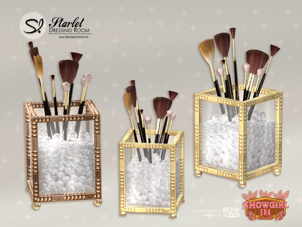 Sims 4 — Starlet Dressing Room Makeup Brushes by SIMcredible! — A stylish and confident Sim needs her beauty essentials